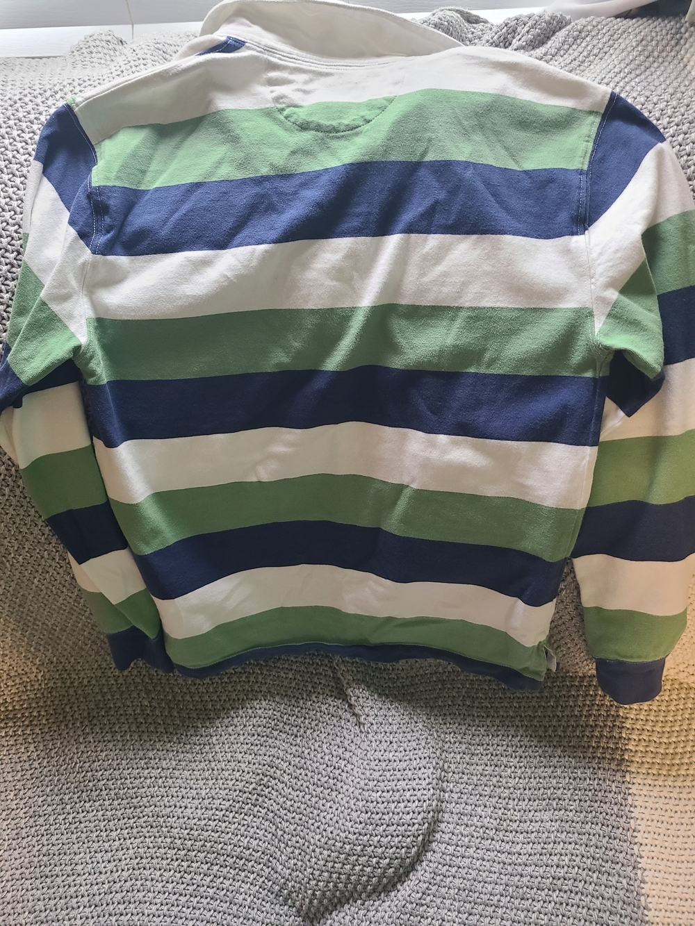 Polo by Ralph Lauren Green, Navy & White Striped Rugby Top - Picture 3 of 3